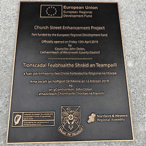 Church Street Enhancement Project Plaque Athlone