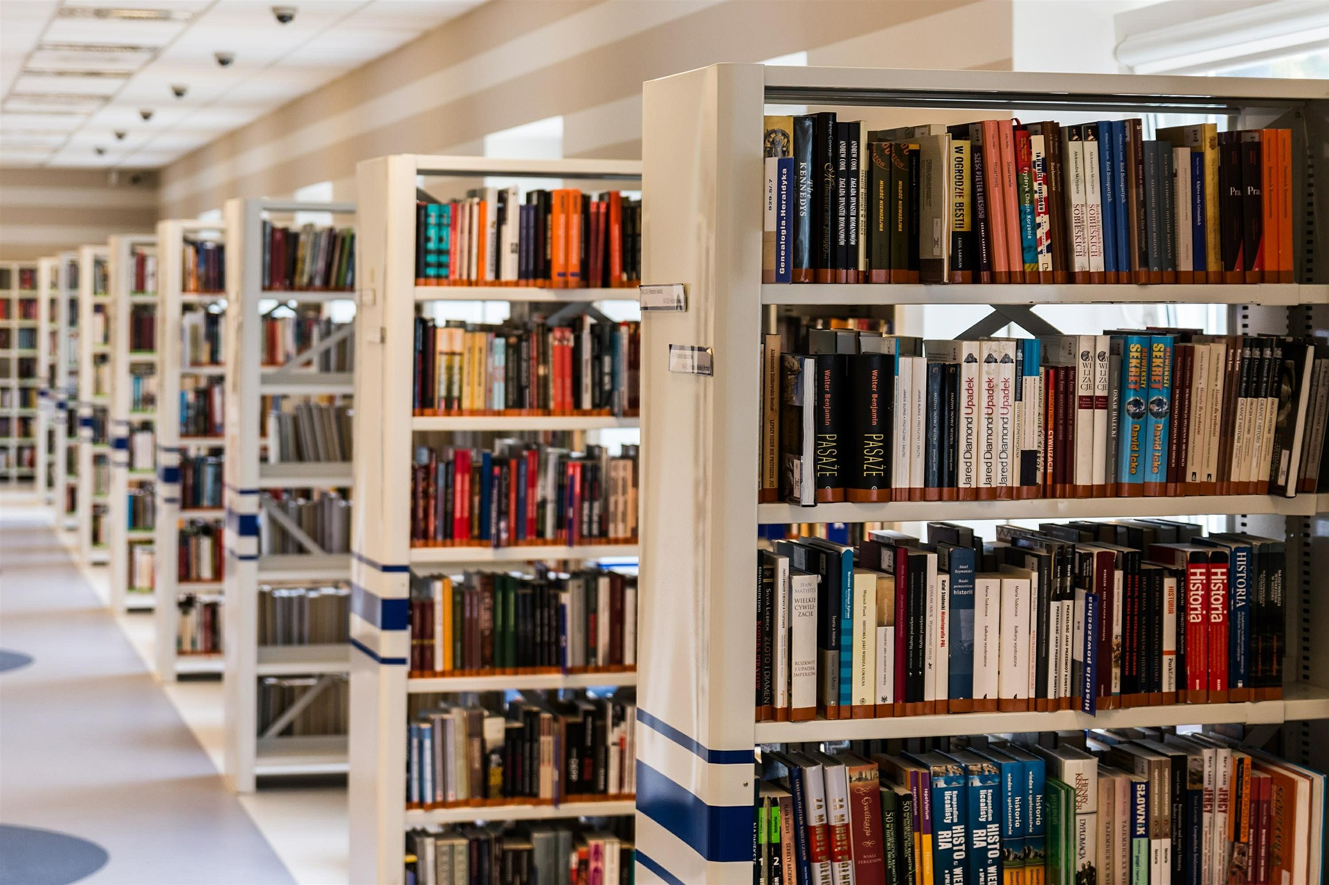 Library bookshelves