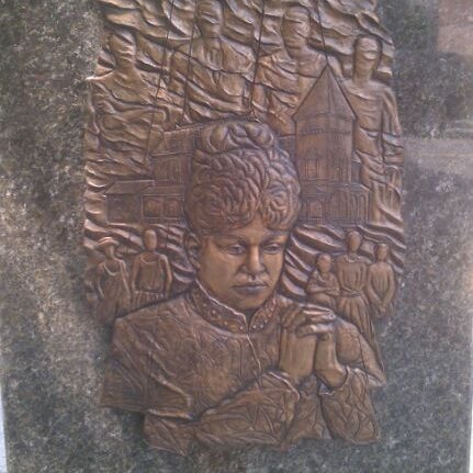 Just outside the library you will find a monument to Carrie Steele Logan. In 1888, she founded the 1st African American orphanage in Atlanta. It still exists today. She rests in Oakland.