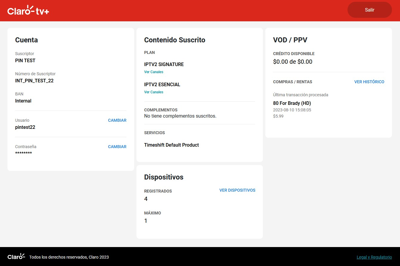 Dispositivos registrados