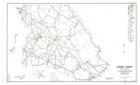 A 1968 highway maintenance map of Bladen County