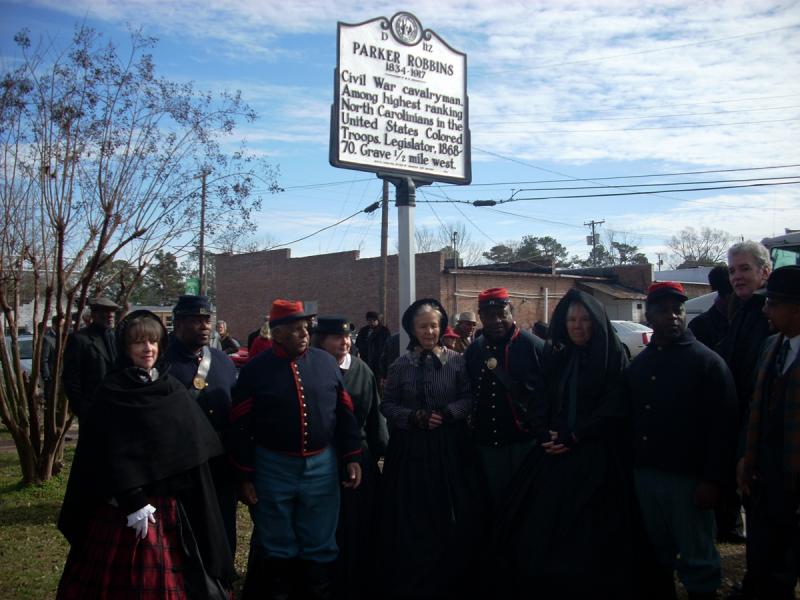 U.S. Colored Troops Re-Enactors at the Parker Robbins Highway Marker