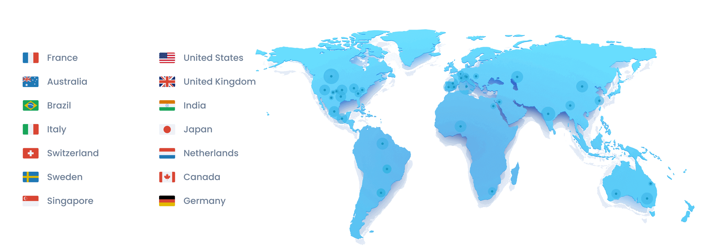 Firora VPN Servers Map