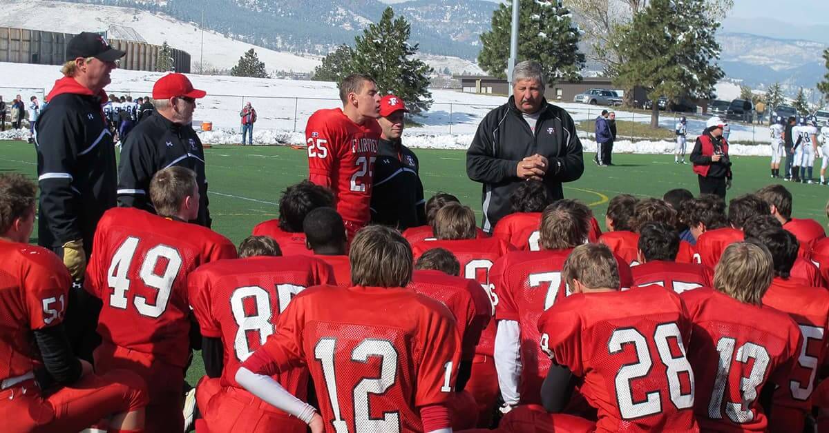 Ian and his high school football teammates