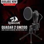 Топ! Redragon QUASAR 2 GM200 USB Микрофон+Поп Фильтр