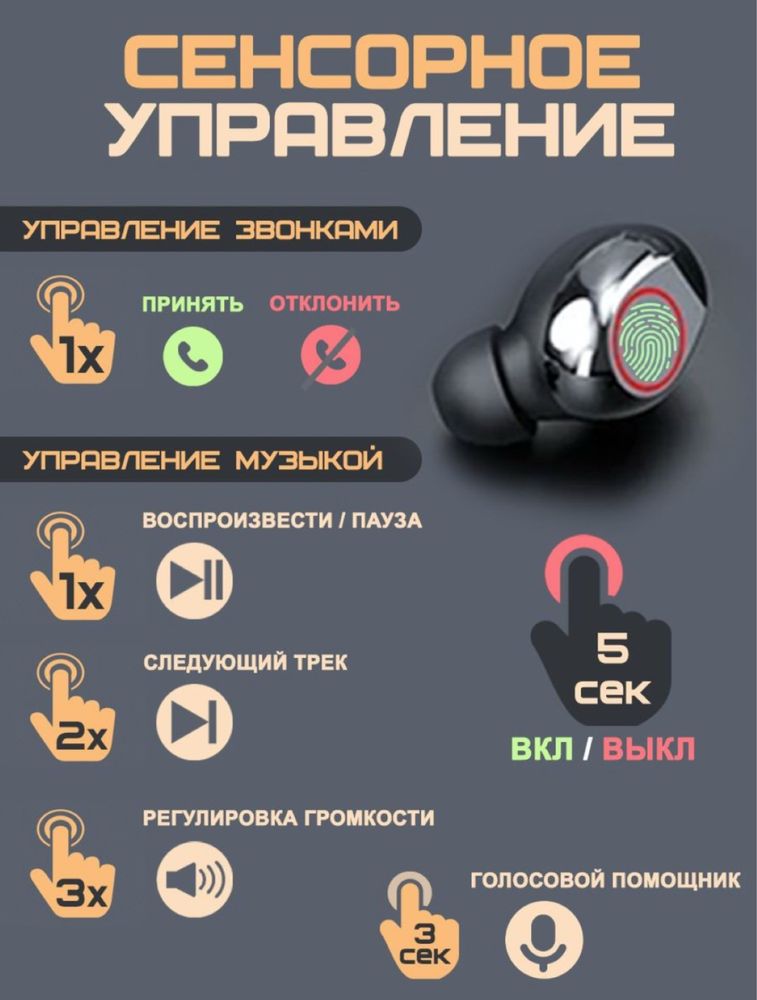 Беспроводные Bluetooth наушники с микрофоном