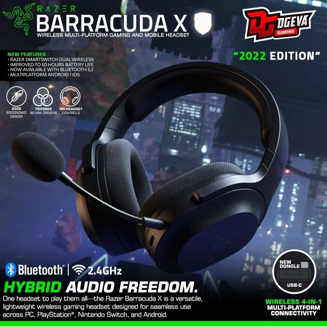 Оригинал! RAZER Barracuda X 2022 Bluetooth/2,4Гц Беспроводные Наушники