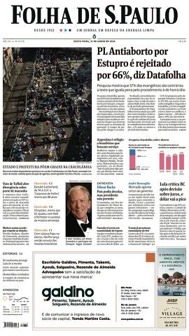 Capa da Edição Nacional da Folha