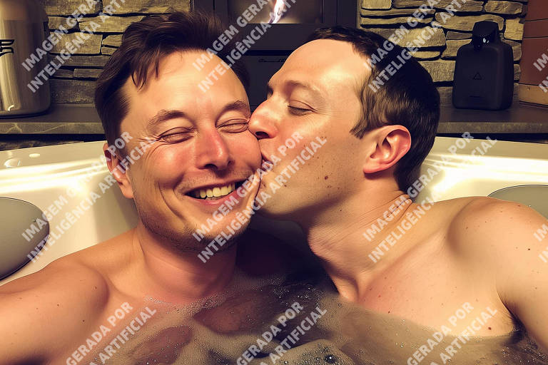 Após anúncio da Meta, internautas compartilham imagem gerada por IA de romance entre Zuckerberg e Musk