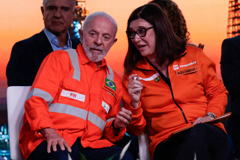 Presidente Luiz Inácio Lula da Silva com a CEO da Petrobras, Magda Chambriard, durante cerimônia de inauguração do Complexo de Energias Boaventura, antigo Comperj, em Itaboraí, na região metropolitana do Rio de Janeiro