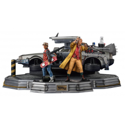 BACK TO THE FUTURE II DELOREAN DELUXE FULL SET ART SCALE 1/10 STATUA FIGURE IRON STUDIOS