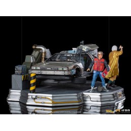 BACK TO THE FUTURE II DELOREAN DELUXE FULL SET ART SCALE 1/10 STATUA FIGURE IRON STUDIOS