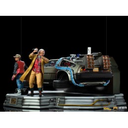 BACK TO THE FUTURE II DELOREAN DELUXE FULL SET ART SCALE 1/10 STATUA FIGURE IRON STUDIOS