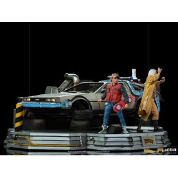 BACK TO THE FUTURE II DELOREAN DELUXE FULL SET ART SCALE 1/10 STATUA FIGURE IRON STUDIOS