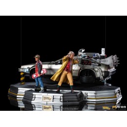 BACK TO THE FUTURE II DELOREAN DELUXE FULL SET ART SCALE 1/10 STATUA FIGURE IRON STUDIOS