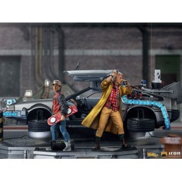 BACK TO THE FUTURE II DELOREAN DELUXE FULL SET ART SCALE 1/10 STATUA FIGURE IRON STUDIOS