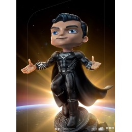 JUSTICE LEAGUE SUPERMAN BLACK SUIT MINICO FIGURE STATUA IRON STUDIOS