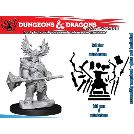 DUNGEONS AND DRAGONS FRAMEWORKS DWARF BARBARIAN FEMALE MODEL KIT MINIATURE FIGURE