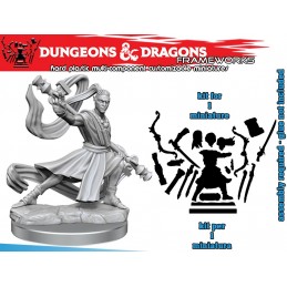 DUNGEONS AND DRAGONS FRAMEWORKS ELF MONK MALE MODEL KIT MINIATURE FIGURE WIZKIDS