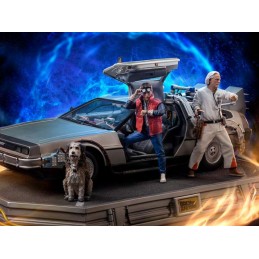 RITORNO AL FUTURO DELOREAN DELUXE FULL SET ART SCALE 1/10 STATUA FIGURE IRON STUDIOS