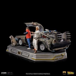 RITORNO AL FUTURO DELOREAN DELUXE FULL SET ART SCALE 1/10 STATUA FIGURE IRON STUDIOS