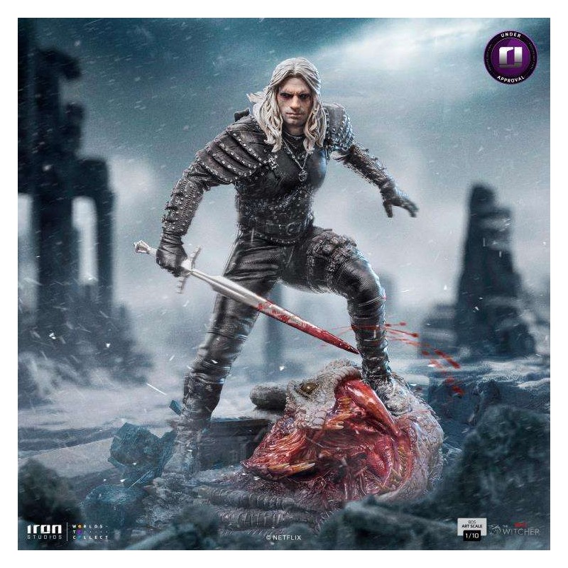 IRON STUDIOS THE WITCHER NETFLIX GERALT OF RIVIA ART SCALE 1/10 STATUE FIGURE