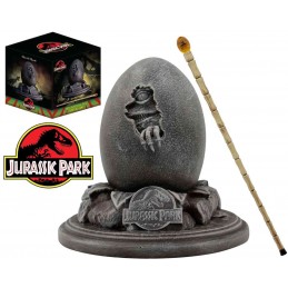 FANATTIK JURASSIC PARK VELOCIRAPTOR EGG STATUE AND HAMMOND CANE REPLICA