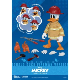 DISNEY MICKEY AND FRIENDS DONALD DUCK FIREMAN DAH-104 ACTION FIGURE BEAST KINGDOM