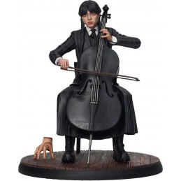 WEDNESDAY MERCOLEDI ADDAMS WITH CELLO AND THING STATUA FIGURE SD TOYS