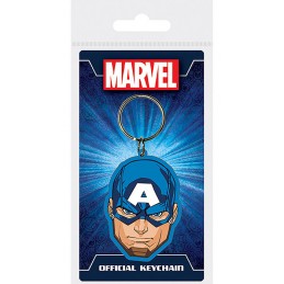 PYRAMID INTERNATIONAL MARVEL CAPTAIN AMERICA HEAD RUBBER KEYCHAIN