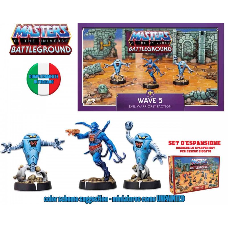 MASTERS OF THE UNIVERSE BATTLEGROUND WAVE 5 EVIL WARRIORS FACTION ESPANSIONE IN ITALIANO ARCHON STUDIO