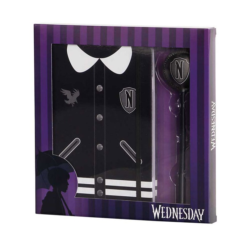 WEDNESDAY NEVERMORE UNIFORM DIARIO E PENNA SET KARACTERMANIA