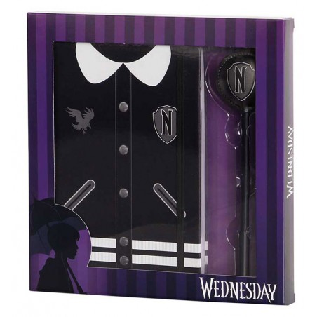 WEDNESDAY NEVERMORE UNIFORM DIARIO E PENNA SET