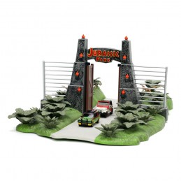 JADA TOYS JURASSIC PARK NANO SCENE THE GATE WITH CARS DIORAMA