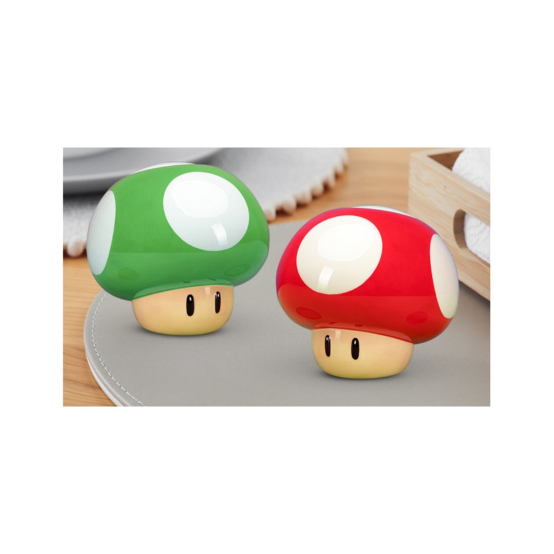 PALADONE PRODUCTS SUPERMARIO MUSHROOMS SALT AND PEPPER SHAKERS