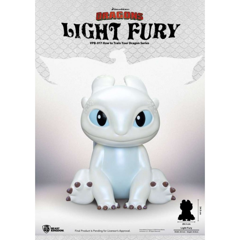 HOW TO TRAIN YOUR DRAGON LIGHT FURY VINYL BANK STATUA FIGURE SALVADANAIO BEAST KINGDOM