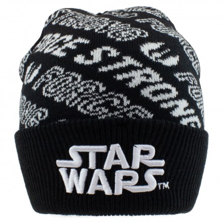 BERRETTA BEANIE STAR WARS LOGO E SCRITTE