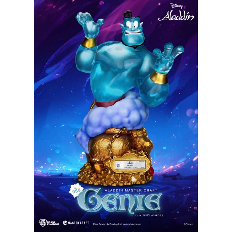 DISNEY ALADDIN GENIE MASTER CRAFT STATUA RESINA FIGURE BEAST KINGDOM