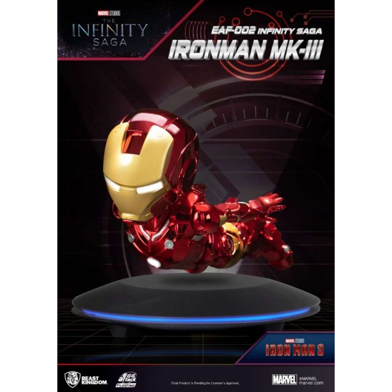 MARVEL THE INFINITY SAGA IRON MAN MARK 3 FLOATING FIGURE STATUA BEAST KINGDOM