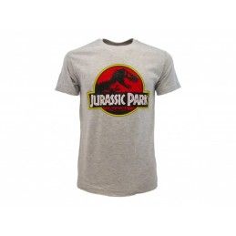 MAGLIA T SHIRT JURASSIC PARK LOGO GRIGIA