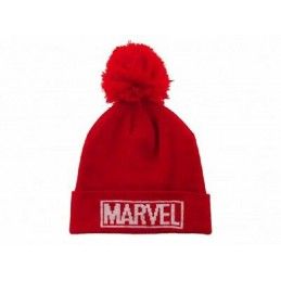 BERRETTA BEANIE PON PON UFFICIALE MARVEL LOGO ROSSA