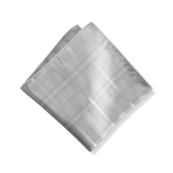 Platinum Plaid Pocket Square