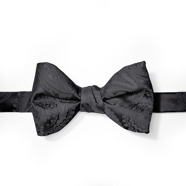 Black Paisley Pre-Tied Bow Tie