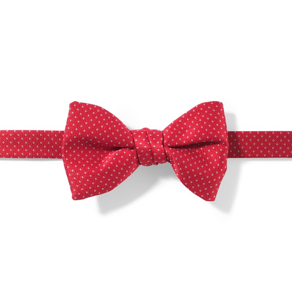 Ruby Valentino and White Pin Dot Pre-tied Bow Tie