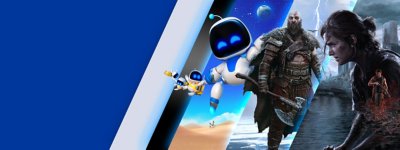 Imagen hero compuesta con ilustración principal de Astro Bot, God of War Ragnarok y The Last of Us Part 2