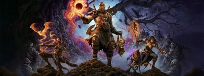 Imagen principal de la temporada 7 de Diablo IV en la que se ven tres personajes