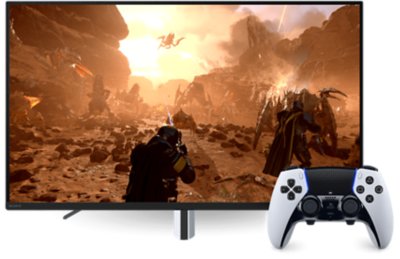 Helldivers 2 en monitor Inzone con imagen de DualSense Edge