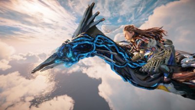 Horizon Forbidden West Burning Shores - Aloy a voar