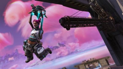 Captura de pantalla de la temporada 23 de Apex Legends que muestra a Lifeline usando un dron