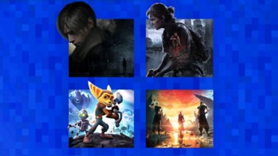 Najbolji rimejkovi za PlayStation konceptualne ilustracije na kojima se vide Resident Evil 4, The Last of Us Part II Remastered, Ratchet & Clank i Final Fantasy VII Rebirth